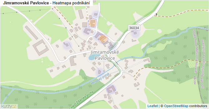 Jimramovské Pavlovice - mapa podnikání