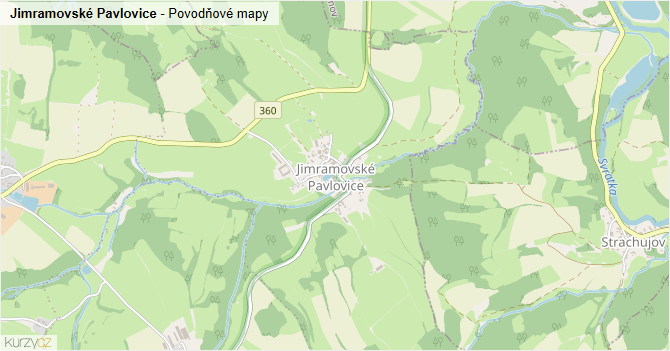 Jimramovské Pavlovice - záplavové mapy stoleté vody