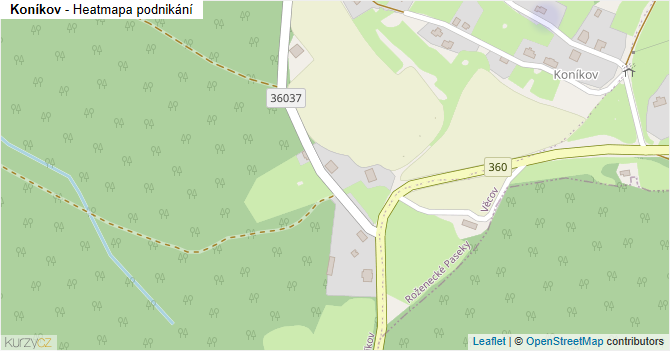 Koníkov - mapa podnikání