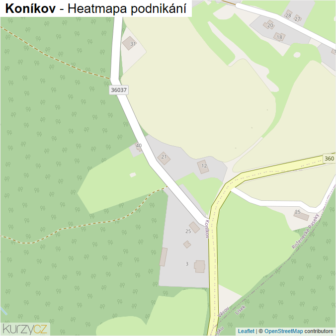 Mapa Koníkov - Firmy v části obce.