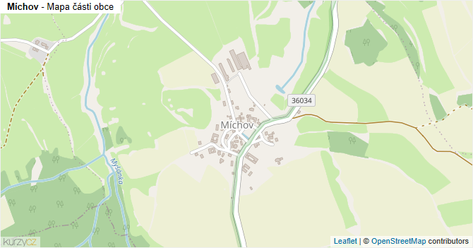 Míchov - mapa části obce