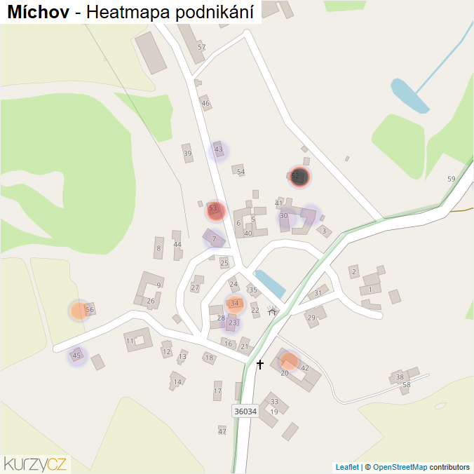 Mapa Míchov - Firmy v části obce.