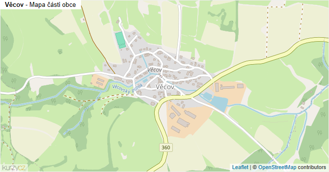 Věcov - mapa části obce