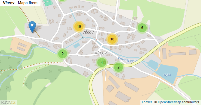 Věcov - mapa firem