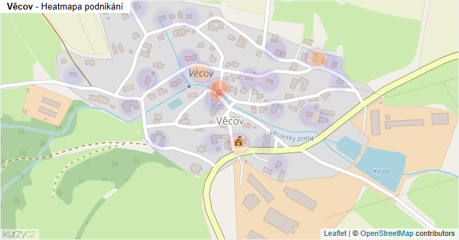 Věcov - mapa podnikání