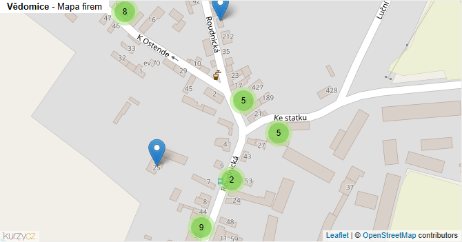 Vědomice - mapa firem