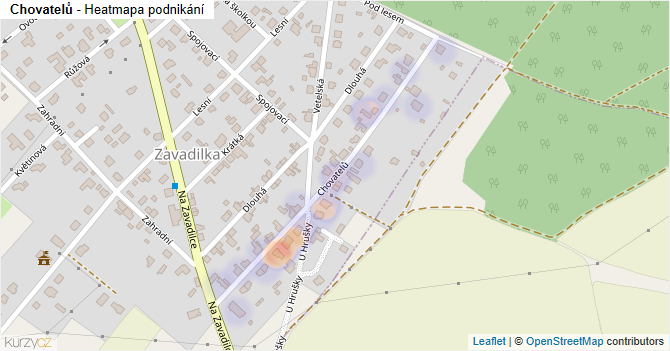 Chovatelů - mapa podnikání