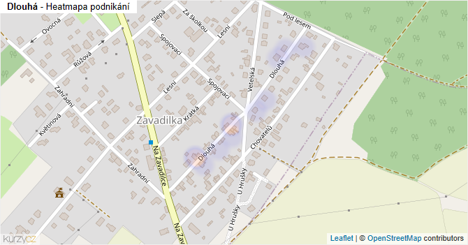 Dlouhá - mapa podnikání