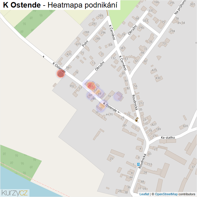 Mapa K Ostende - Firmy v ulici.