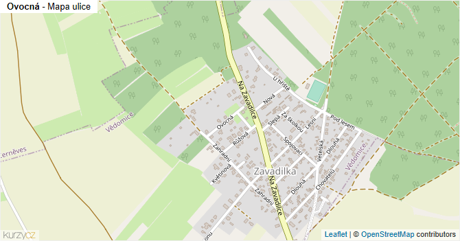 Ovocná - mapa ulice