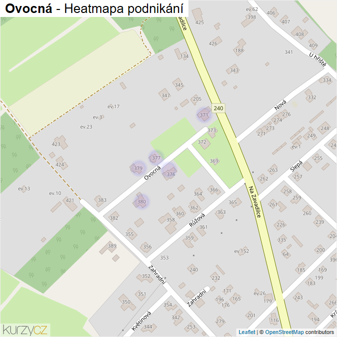 Mapa Ovocná - Firmy v ulici.