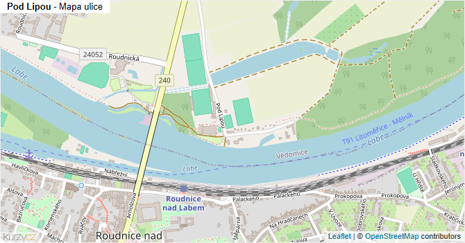 Pod Lipou - mapa ulice