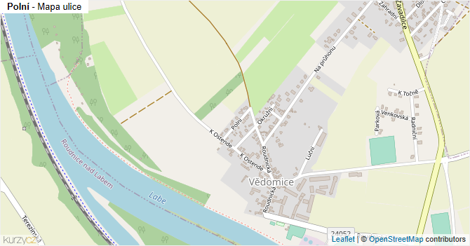 Polní - mapa ulice