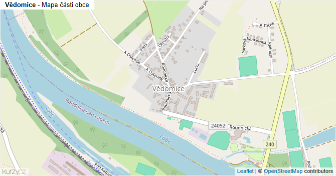 Vědomice - mapa části obce