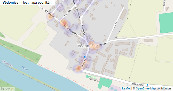 Vědomice - mapa podnikání