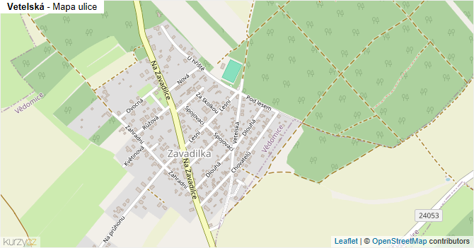 Vetelská - mapa ulice
