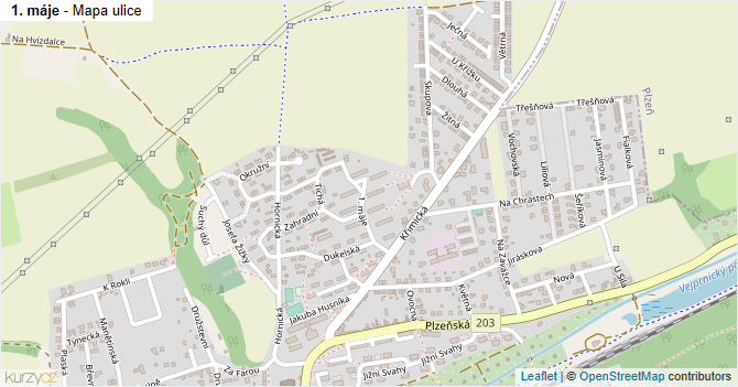 1. máje - mapa ulice