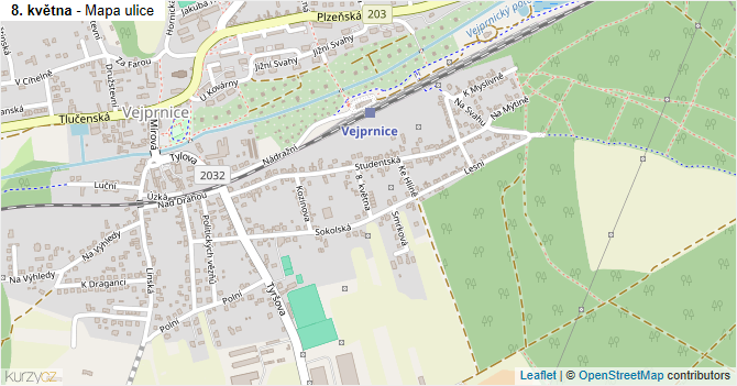 8. května - mapa ulice