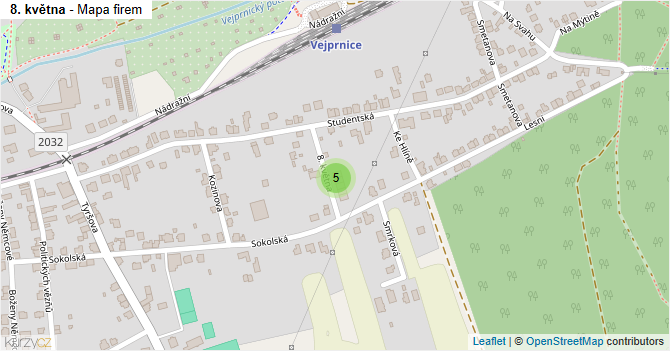 8. května - mapa firem