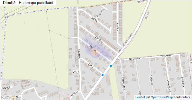 Dlouhá - mapa podnikání