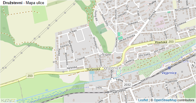 Družstevní - mapa ulice