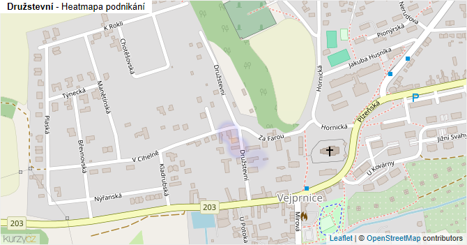 Družstevní - mapa podnikání