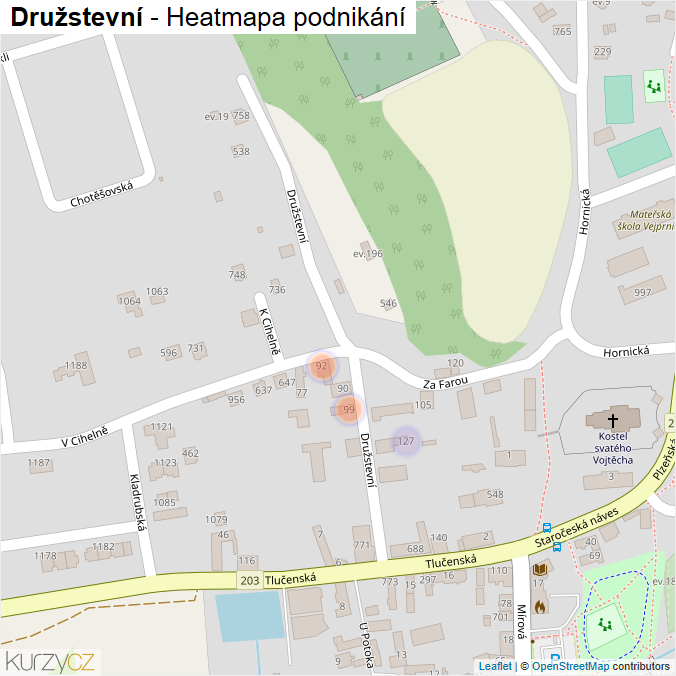 Mapa Družstevní - Firmy v ulici.