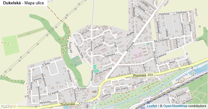 Dukelská - mapa ulice