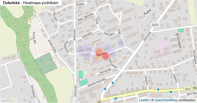 Dukelská - mapa podnikání