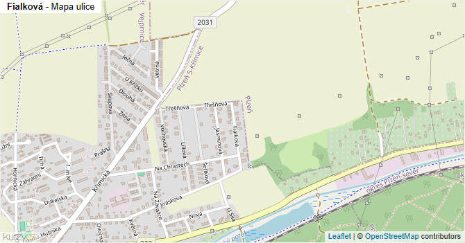 Fialková - mapa ulice