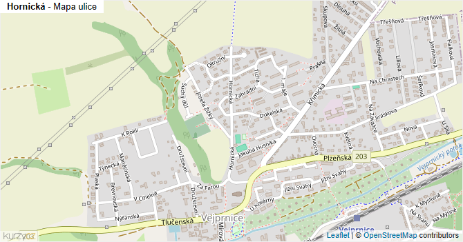 Hornická - mapa ulice