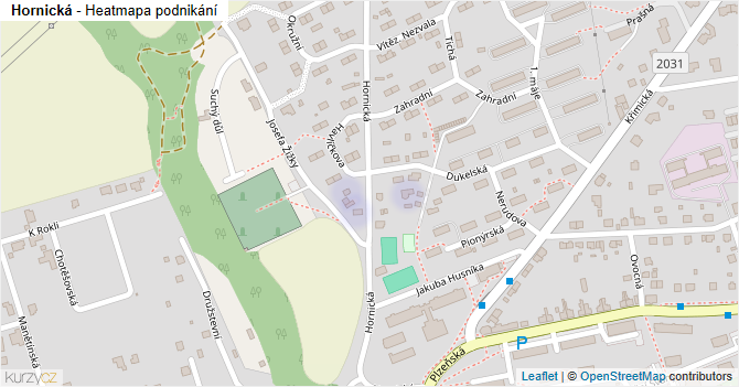 Hornická - mapa podnikání