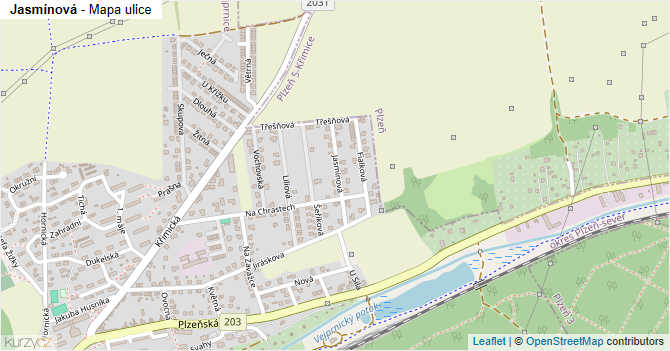 Jasmínová - mapa ulice