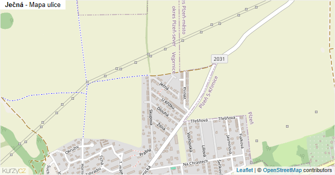Ječná - mapa ulice