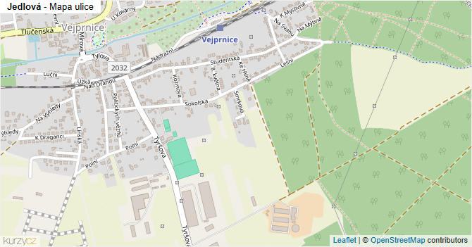 Jedlová - mapa ulice