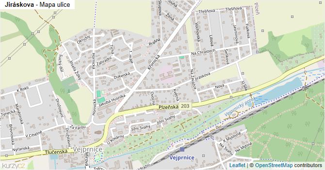 Jiráskova - mapa ulice