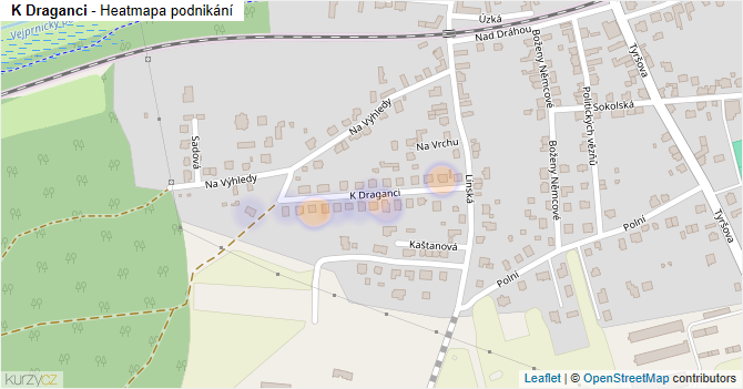 K Draganci - mapa podnikání