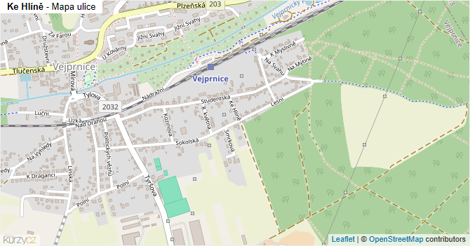 Ke Hlíně - mapa ulice