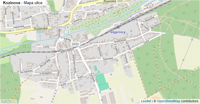 Kozinova - mapa ulice