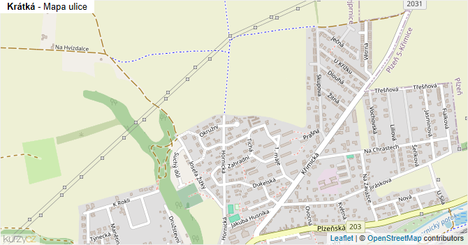 Krátká - mapa ulice