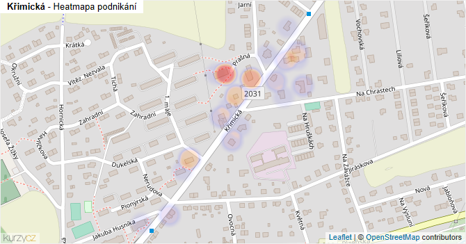 Křimická - mapa podnikání