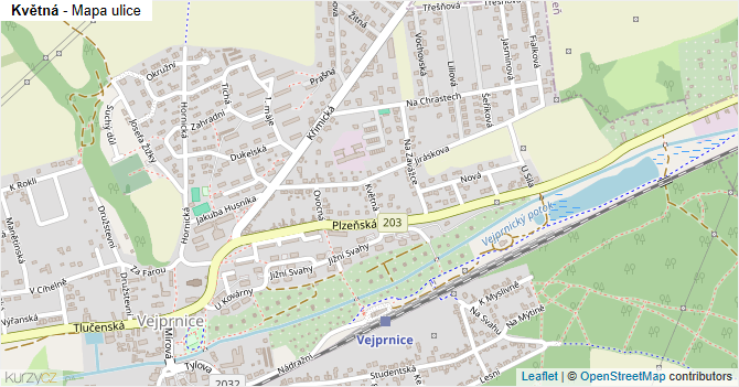 Květná - mapa ulice