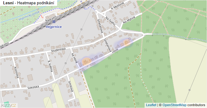 Lesní - mapa podnikání
