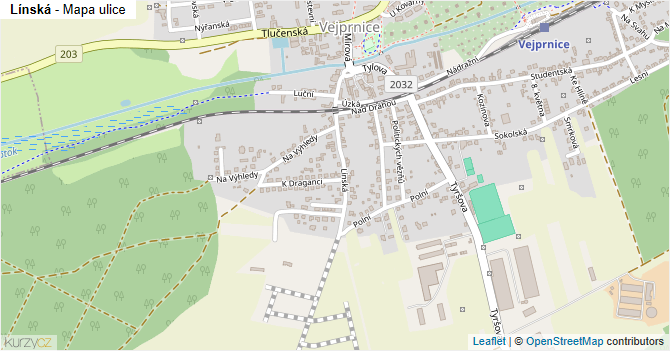 Línská - mapa ulice