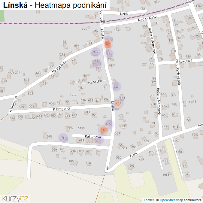 Mapa Línská - Firmy v ulici.