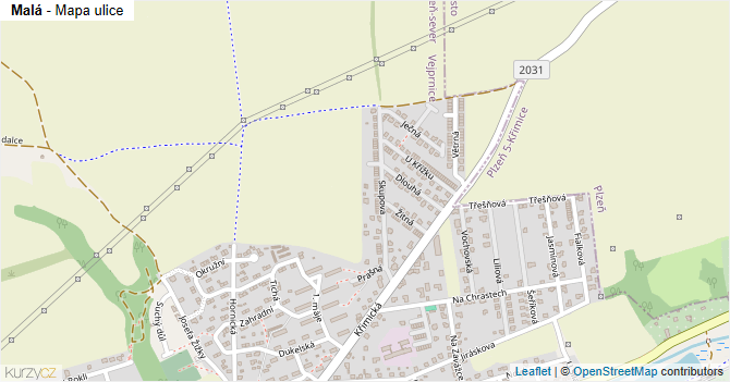 Malá - mapa ulice