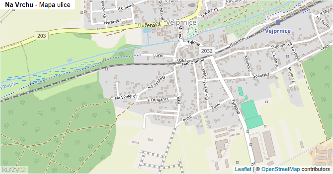 Na Vrchu - mapa ulice