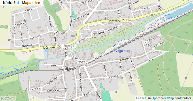 Nádražní - mapa ulice