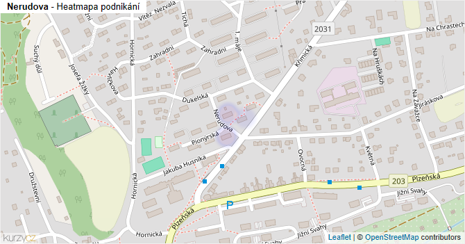 Nerudova - mapa podnikání