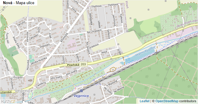 Nová - mapa ulice